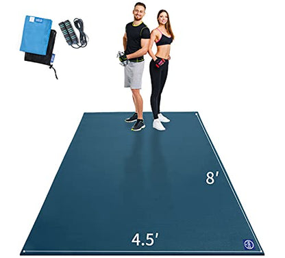 MRO Extra Large Exercise Mat 8'x4.5'/7'x4.5'/6'x4.5'(7mm) - color: blue, size: 8*4.5 FT