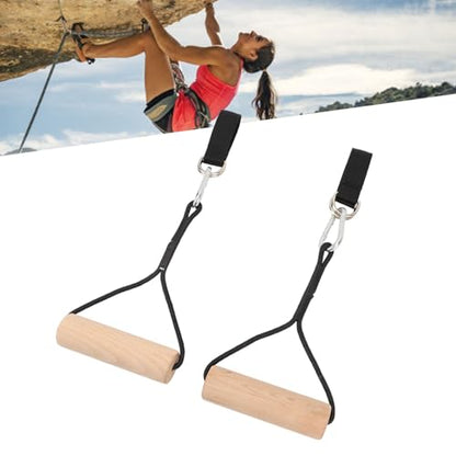 Wooden Gymnastic Rings with Adjustable Straps - Rings for Home Gym, Calisthenics, Pull Ups & Strength Training