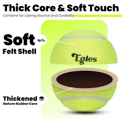 Egles 12/20/60 Packs Tennis Balls for Training and Dogs, High Elasticity Practice Tennis Ball with Mesh Bag for Transport and Beginner Exercise, Durable Pet Playing Tennis Ball Set