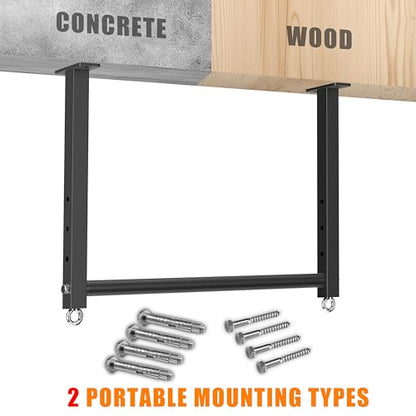 Ceiling Mounted Pull Up Bar, 700 LBS Heavy Duty 4 Adjustable Pull Up Bar, 24" Rafter Pull Up Bars, Ceiling Joist for Garage/Gym/Basement with Comfortable Grip & Round Anchors