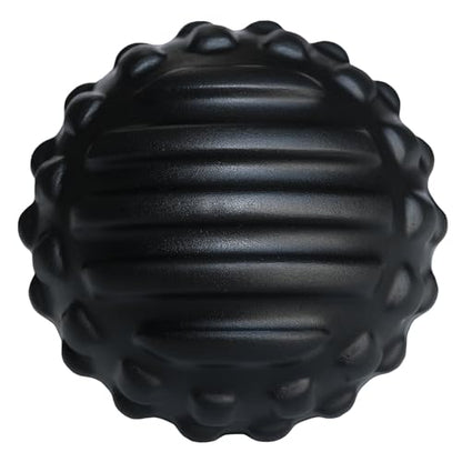Firm Foam Massage Ball for Deep Tissue and Myofascial Release. 2.9″ High-Density Hard Fascia Ball for Muscle Knots, Recovery, Trigger Point Therapy, Pain Relief, Foot Plantar Fasciitis. (Black) - color: Black