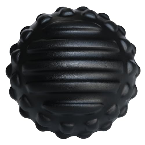 Firm Foam Massage Ball for Deep Tissue and Myofascial Release. 2.9″ High-Density Hard Fascia Ball for Muscle Knots, Recovery, Trigger Point Therapy, Pain Relief, Foot Plantar Fasciitis. (Black) - color: Black