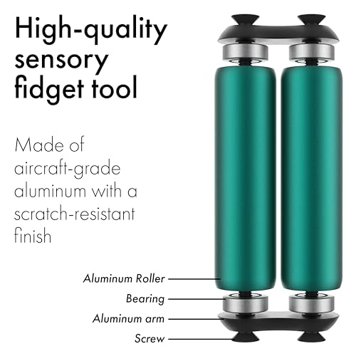 ONO Roller - Handheld Fidget Toy for Adults | Help Relieve Stress, Anxiety, Tension | Promotes Focus, Clarity | Compact, Portable Design (Teal, Junior Size - Aluminum) - size: Junior Size, style: Aluminum - Teal