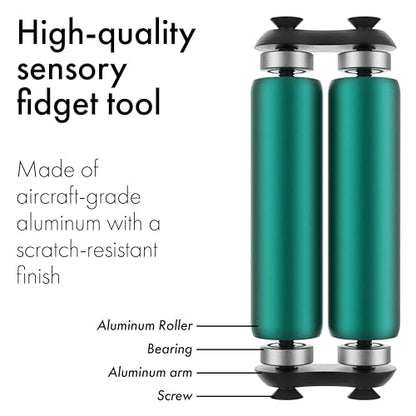 ONO Roller - Handheld Fidget Toy for Adults | Help Relieve Stress, Anxiety, Tension | Promotes Focus, Clarity | Compact, Portable Design (Teal, Junior Size - Aluminum) - size: Junior Size, style: Aluminum - Teal