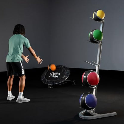 Valor Fitness Adjustable Medicine Ball Rebounder Trainer with Ball Storage, 8-Position Reaction Trainer for Sports Training, Physical Therapy, Reflex & Solo Workouts