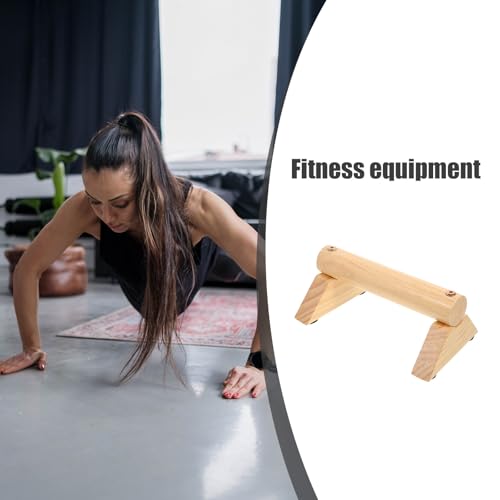 GANAZONO Push-up Handles Set with Non-slip Pads, Pine Wood Exercise Handles 21x13x8.7cm, Fitness Accessory for Home Workout and Strength Training