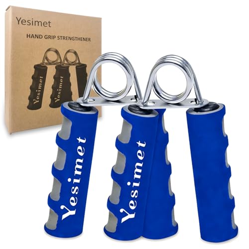 Hand Grip Strengthener Set, 2 Pack Hand Gripper, Finger Trainer, Forearm exerciser - Soft Foam Hand Exerciser for Quickly Increasing Wrist Forearm and Finger Strength (Blue)