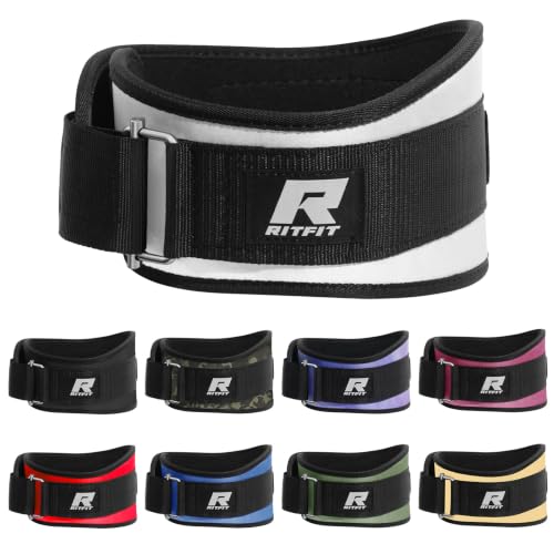 RitFit Weight Lifting Belt 6 Inch for Squats Deadlift Strength Training - color: Grey, size: S(26"-32")