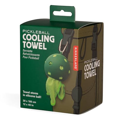 Kikkerland Pickleball Cooling Towel – Portable Workout Towel with Pickleball Case & Carabiner for Easy Carry & Access