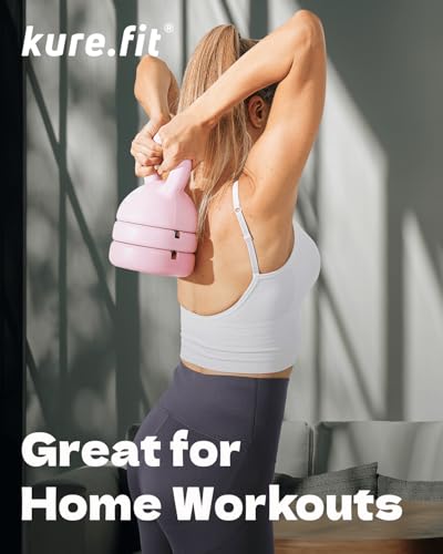 Adjustable Kettlebell | 5 lb - 12 lb | Kettlebell Weights Set for Home Gym | Full-Body Workouts, Strength Training, Weight Loss | Fabric Booty Band | Beginners & Women - color: Pink