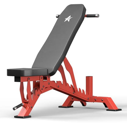 Weight Bench, Adjustable Workout Bench for Home Gym Full Body Workout, 1300LBS Weight Capacity Bench Press, Flat/Incline Bench with 33" Extra-Long Backrest & Wheels