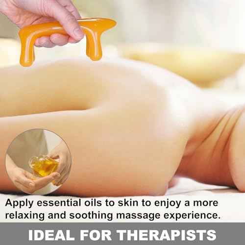 2-Pack Trigger Point Massage Tool for Full Body, Handheld 4-Leg Pressure Point Massager for Muscle Knots Deep Tissue Myofascial Release Pain Relief Rehab, 1 Large and 1 Small, Yellow