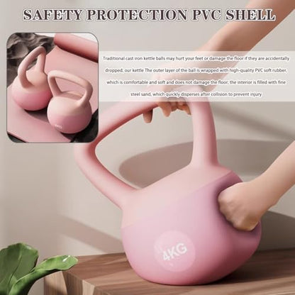 Kettlebell Weights Beginner Fitness Exercise Soft Kettle Bells, Women's Weight Loss Training Dumbbell, Anti-Slip Handle, Vest Line/Peach Buttocks(Yellow,2.5kg)