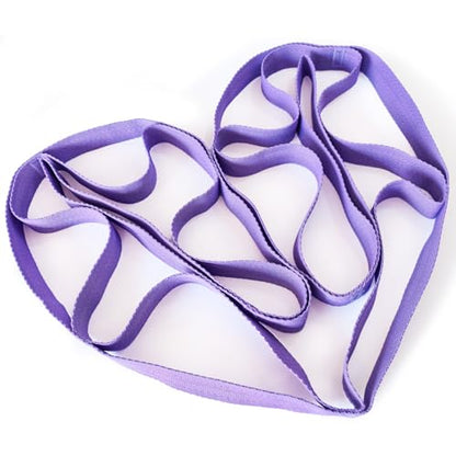 Stretching Strap with Loops, Non-Elastic Yoga Strap for Physical Therapy & Home Rehab, Mobility Exercise Strap for Pilates, Dance & Gymnastics
