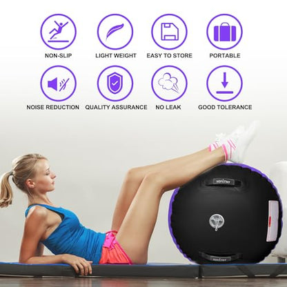VOFiTNY Gymnastics Air Barrel Tumbling Equipment Back Handspring Trainer - color: Black/Purple No Pump, size: 3.3'L x 2.3'D