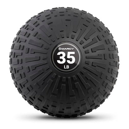 Marcy Slam Ball, 10–50 lbs Dead Weight, Non-Bounce, Sand-Filled Medicine Ball with Durable PVC Shell & Textured Grip for Slams, Tosses, Core & Full Body Training - size: 35 LB