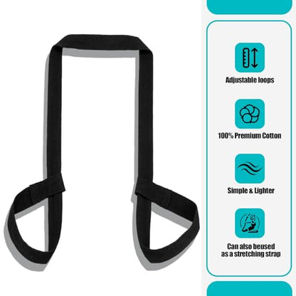 Yoga Mat Carrier Strap, Adjustable Thick Straps Sling for Carrying Large Mats, Stretching Band
