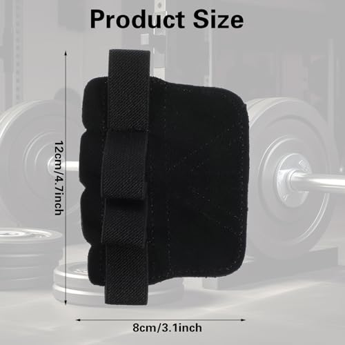 Gym Gloves for Men Weight Lifting, Four-Finger Leather Pull Up Gloves, Anti-Slip Men's Weightlifting Glove Workout Palm Guard Glove, Weight Lifting Glovess for Men Women Fitness Training (Black)