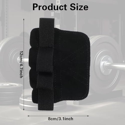 Gym Gloves for Men Weight Lifting, Four-Finger Leather Pull Up Gloves, Anti-Slip Men's Weightlifting Glove Workout Palm Guard Glove, Weight Lifting Glovess for Men Women Fitness Training (Black)