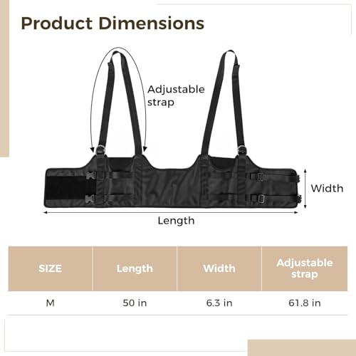 Back Stretcher for Home Use, Spine Decompression Belt for Pain Relief, Adjustable Back Stretching Belt, Back Pain Relief, Neck and Waist Posture Correction, Black M Size