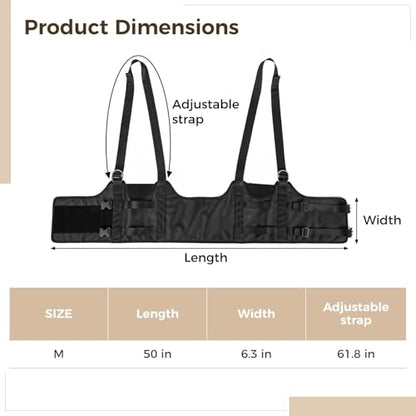 Back Stretcher for Home Use, Spine Decompression Belt for Pain Relief, Adjustable Back Stretching Belt, Back Pain Relief, Neck and Waist Posture Correction, Black M Size
