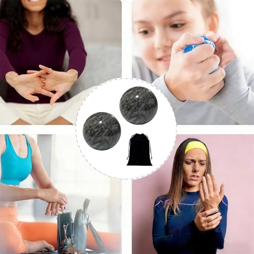 Baoding Balls Hand Therapy Balls, Dark Grey, 1.57 inch, 2 Pack - color: Dark Grey, size: Medium-1.57"