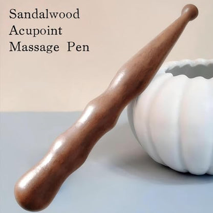 Sandalwood Acupoint Massage Pen, Traditional Wooden Acupressure Stick Reflexology Tool for Deep Tissue, Meridian Massage Tool for Body, Hand and Foot