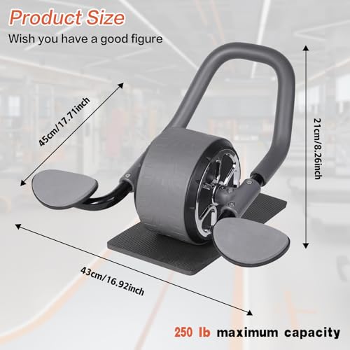 Li Fitness Ab Wheel with Jump Rope, Automatic Rebound Ab Wheel, Abdominal Exercise Wheel with Elbow Support, Ab Exercise Machine for Core Training, Abs Workout Equipment
