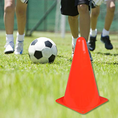 CARTMAN Plastic Training Cones (Set of 12/24 Pack 9" or 12/24 Pack 7" or 12/24 Pack Disc Cone) Agility Soccer Cones, Indoor Outdoor and Festive Events Field Marker Agility Cones - style: 9" 12pk
