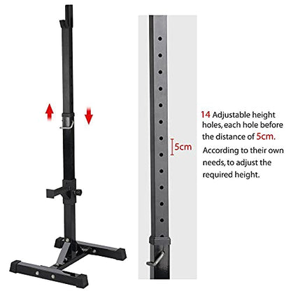 Yaheetech 2PCS Adjustable 44-70 Inch Squat Rack Portable Utility Home Gyms Workout Weight Dumbbell Racks Stands for Exercise & Fitness Strength Training