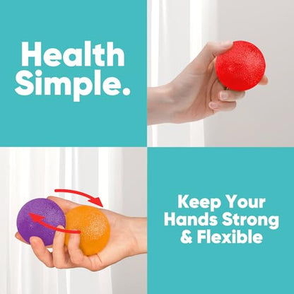 Stress Balls for Adults (6 Pack), Stress Ball, Hand Strengthening Devices, Hand Exercisers for Strength, Exercise Squeeze Squishy Wrist Ball, Physical Therapy Exerciser, Grip Strength Trainer