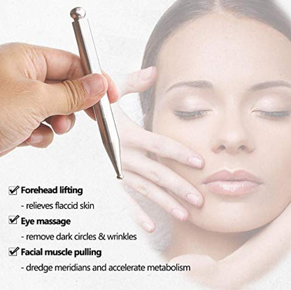Stainless Steel Manual Acupuncture Pen-Deep Tissue Massage Tool- Reflexology Trigger Point Massage Tools for Relief Pain Full Body Relaxing Self-Massage Acupressure Bar - style: Modern