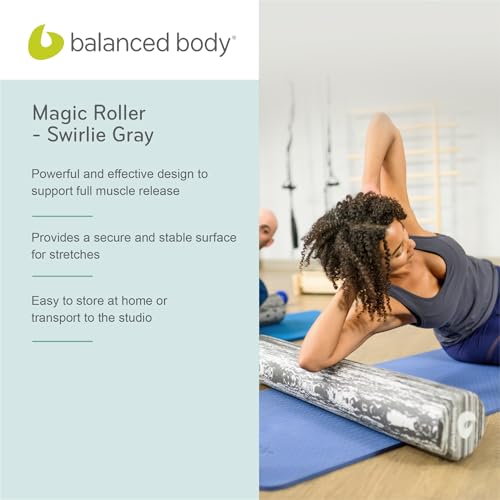 Balanced Body Magic Roller - Muscle Release Tool for Post-Pilates Workout or Physical Therapy, Stretching Tool, Swirlie Gray - color: Swirlie Gray