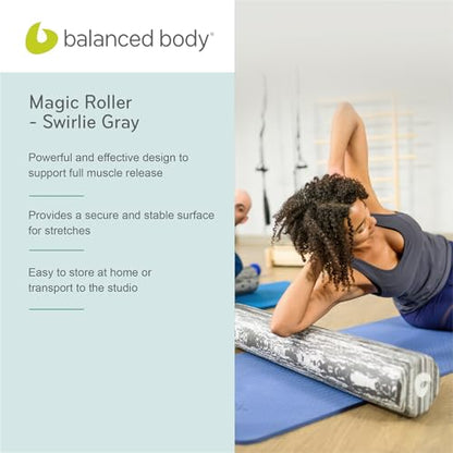 Balanced Body Magic Roller - Muscle Release Tool for Post-Pilates Workout or Physical Therapy, Stretching Tool, Swirlie Gray - color: Swirlie Gray