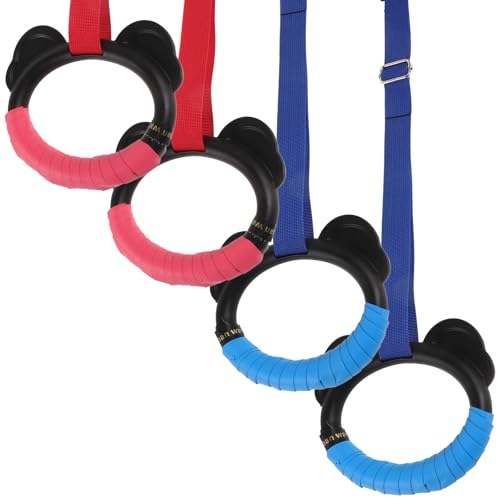 VICASKY ’s Gymnastics Rings Set 2 Pairs with Adjustable Straps Plastic Hanging Fitness Rings for Indoor Strength Training and Pull-up Exercise at Home