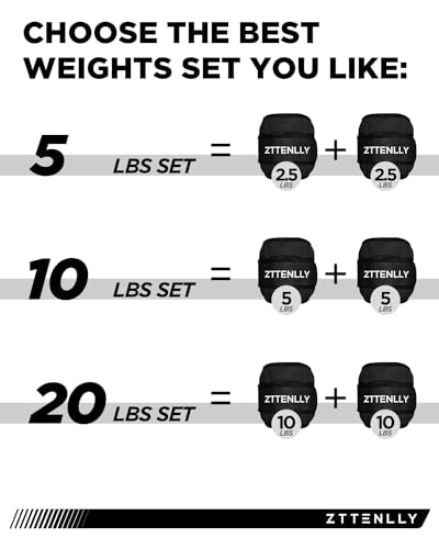 Adjustable Ankle Weights for Women Men and Kids | 1 Pair 5 10 15 18 20 Lbs Leg Wrist Ankle Weight Straps for Yoga, Walking, Running, Aerobics, Gym, Dance, Pilates, Cardio