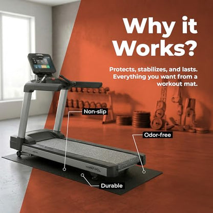 SuperMats Made in U.S.A. for Treadmills Ellipticals Rowing Machines Recumbent Bikes and Exercise Equipment - size: 3-Feet x 7.5-Feet