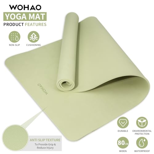 Extra Wide & Thick 8mm Yoga Mat, 72"x31.5" - color: Grass Green