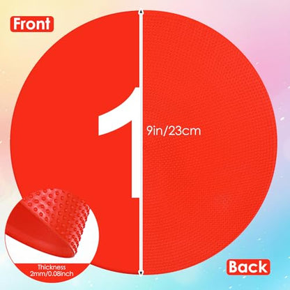 24 Pieces 9 Inch Poly Spots, Anti-Slip Spot Markers Floor Spots | Waterproof Flat Filed Cones Poly Dots for Agility Drills, Basketball, Football Training, Sport Activities and Exercise