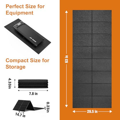 HOVSCO Foldable Treadmill Mat Non-Slip Exercise Bike Mat, 1/4" Thick, 30"x63" Waterproof Walking Pad for Carpet, Hardwood Floors, Workout, Indoor Bikes, Fitness Equipment, Home Yoga