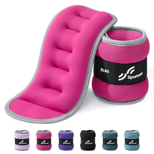 Sportneer Ankle Wrist Weights for Women Men, Pair of 1/2/4/6/10 LB Wearable Leg Arm Weights for Walking, Running, Pilates, Strength Training, Physical Therapy & Home Fitness