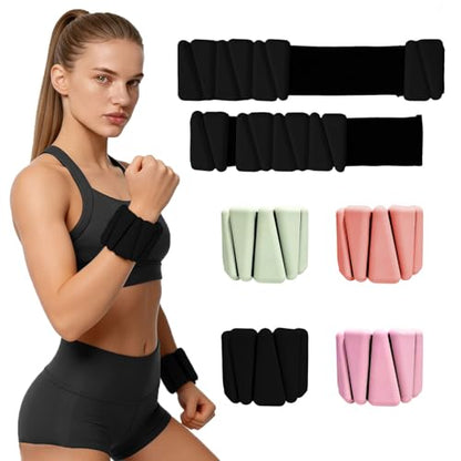 Wrist Weights set for Women, 2 sets of 1 lb each, Silicone Ankle & Wrist Weights for Women & Men, Adjustable Weight fit for Yoga, Dance,Hiking, Jogging,Pilates, Aerobic Exercise and Strength Exercise