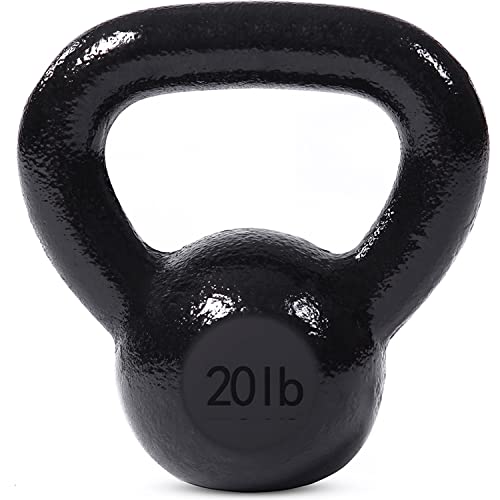JFIT Cast Iron Kettlebell – Single Weight, Flat Bottom, Polished Handle | Men & Women | CrossFit, Cardio & Strength Training - size: 20.0 Pounds