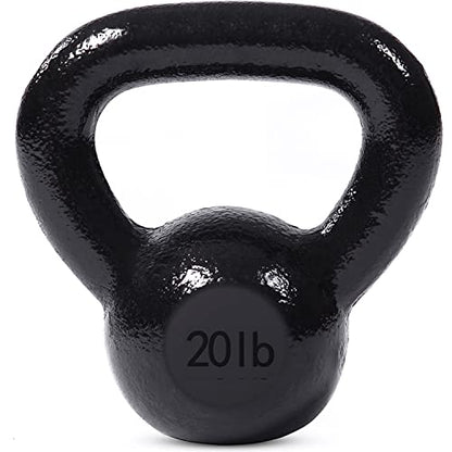 JFIT Cast Iron Kettlebell – Single Weight, Flat Bottom, Polished Handle | Men & Women | CrossFit, Cardio & Strength Training - size: 20.0 Pounds