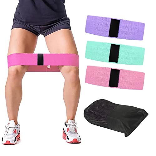 Resistance Bands Set of 3 Exercise Bands for Workout Non-Slip Booty Bands for Women Hip Circle for Training, Squats, Legs, Butt, Thighs and Hips Glute Bands