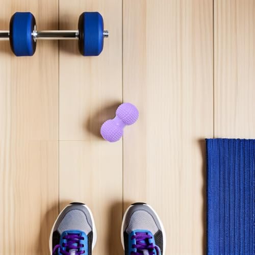 DOITOOL Peanut Massage Ball for Foot and Back Relief, Dual Lacrosse Fascia Roller with Lavender Color, Deep Tissue Trigger Point Massager for Plantar Fascia and Neck Muscle Relaxation