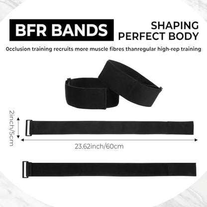 BFR Occlusion Bands for Women Glutes Blood Flow Restriction Bands Best Fabric Resistance Band Adjustable Bundle Booty Band for Exercising Legs Butt Hip Building Workouts Squat Butt Thigh Fitness - color: black