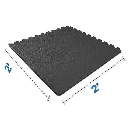 BalanceFrom 6 Piece Foam Floor Mat Puzzle Tiles, 3/4” Thick, 24 Sq Ft, Black - color: Black, style: 3/4" Thick, 24 Square Feet
