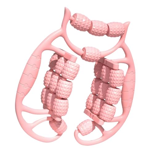 Muscle Roller for Legs Full Body Massage 24 Wheels Manual Leg Roller for Thighs for Neck Golfer Elbow Shoulder Home Gym, Pink