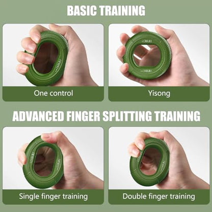 Proberos® 2Pcs Ring Resistance Strength Trainer, Silicone Hand Grip Strengthener Rings with 4 Resistance, Exerciser Muscle Power Exerciser Finger, Gripper Gripping Ring.30-40LB